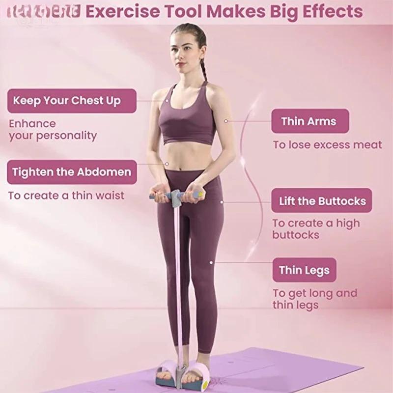Pilates Yoga Board - Neue 4-Rohr-Widerstandsbänder Yoga-Pedalzug Elastisches Zugseil Fitnessgerät