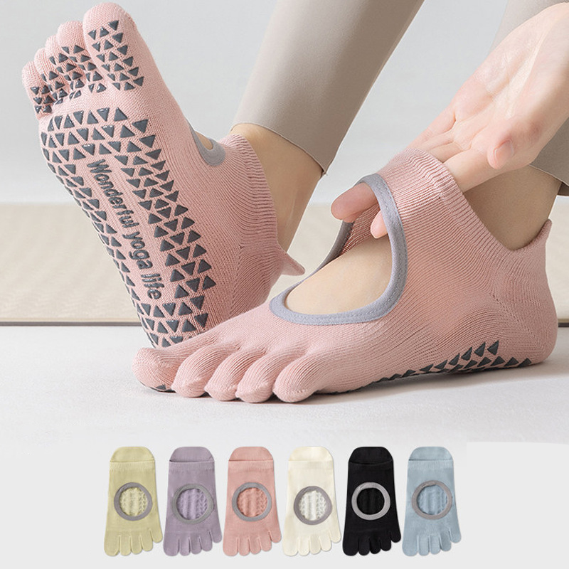 Medias Para Pilates Y Yoga - Damen-Fünf-Finger-Yoga-Socken Professionelle Rutschfeste Indoor-Sport-Tanz-Pilates-Fitness-Socken Exklusiv