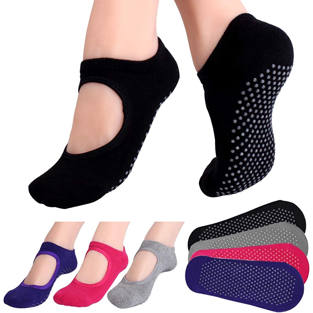 Medias Para Pilates Y Yoga - Rückenfreie, rutschfeste Fitness-Pilates-Socken aus Baumwolle für