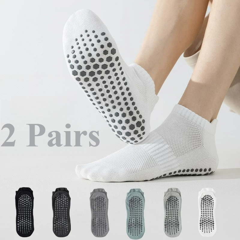 Youtube Yoga Pilates - 2/1 Paar Herren-Silikon-Anti-Rutsch-Yoga-Socken, Boden-Pilates-Socken aus Baumwolle,