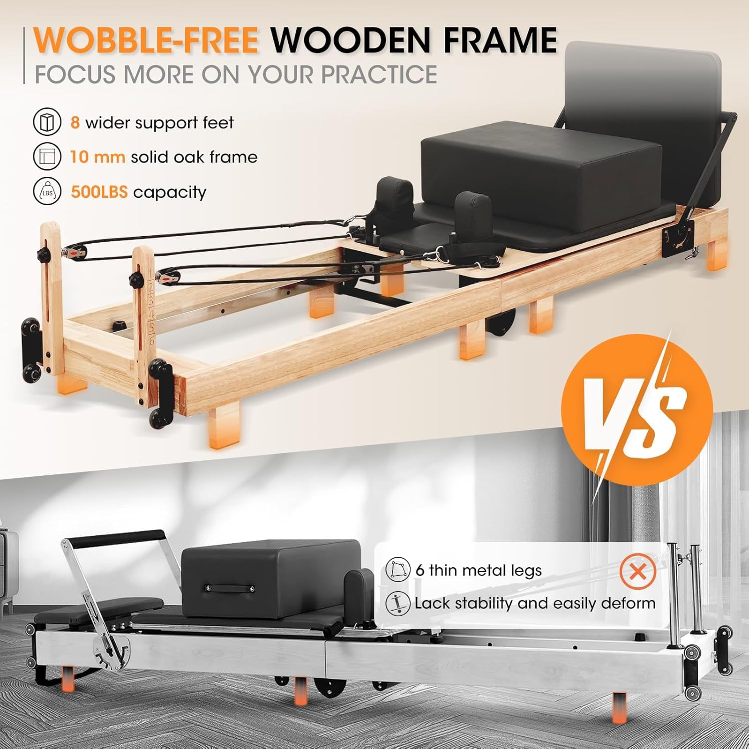 Holz-Pilates-Reformer-Maschine – Pilates & Yoga With Harna Bewertung und Preis