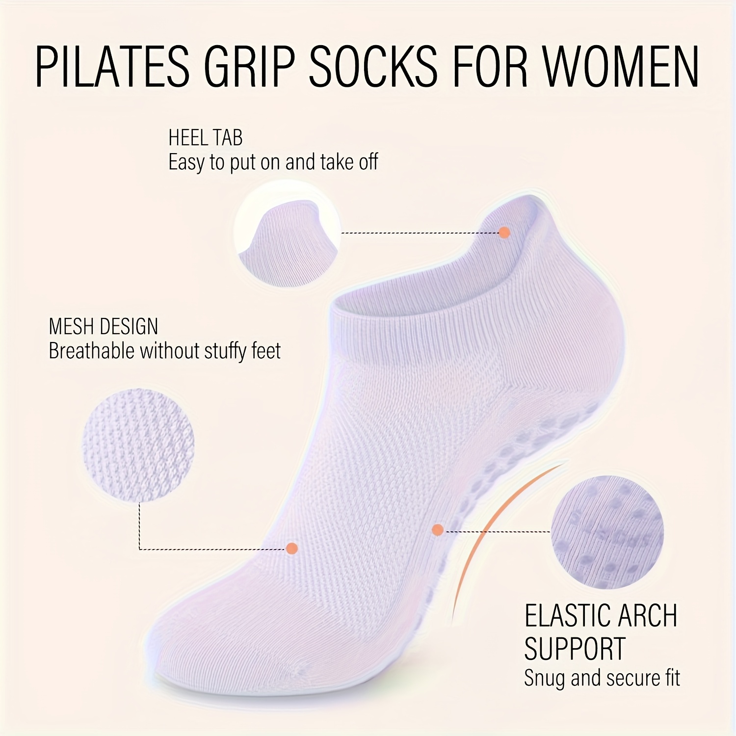 1 Paar Grip-Pilates-Socken für – Medias Para Pilates Y Yoga Bewertung und Preis